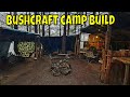 solo camp finishing the shelter build