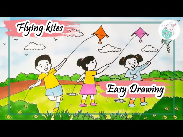 Happy makar sankranti drawing easy | Makar Sankranti Drawing Simple -  YouTube