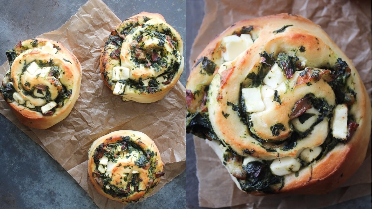 How To Make Soft Feta Cheese, Bacon And Spinach Buns (Spinach Rolls