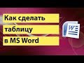 Как сделать таблицу в word