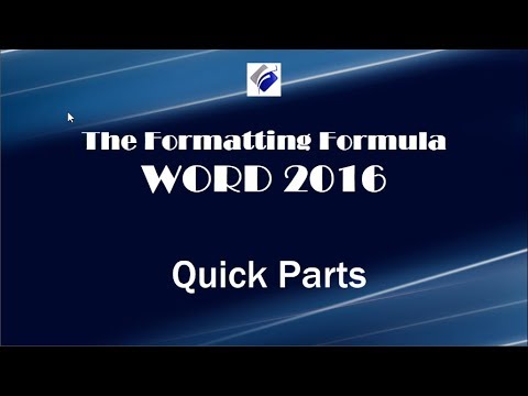 how to create a quick part in word 2016 how to create a quick part in word 2016