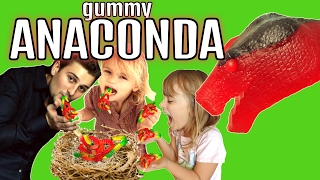 100ft \& 7ft GUMMY ANACONDA and Worlds Largest Gummy Worm! (Kids YouTube Channel Fun!)