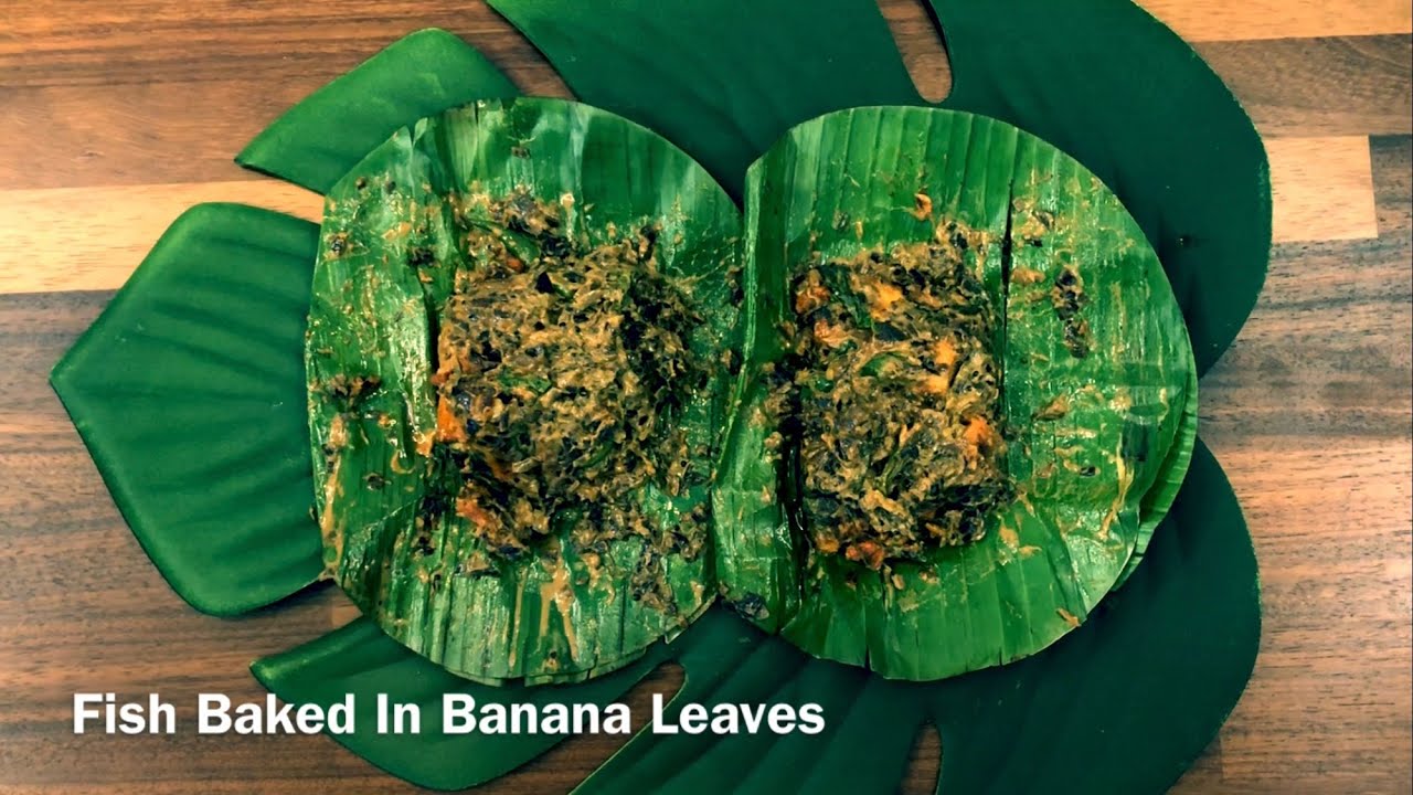 Fish Baked In Banana Leaves. (English)