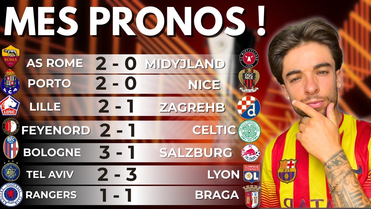 LIGUE EUROPA : 7 pronostics gratuit (Porto vs Nice, Lille vs Zaghreb, Tel Aviv vs Lyon...)