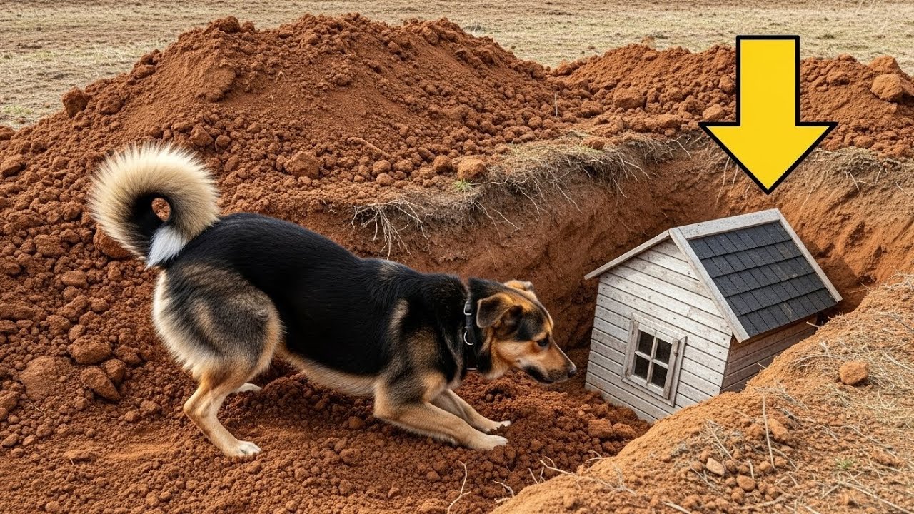 CACHORRO SEM RAÇA CAVOU O QUINTAL E REVELOU UMA CASA ENTERRADA… E O QUE HAVIA DENTRO….