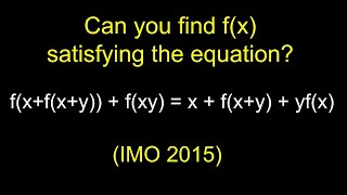 Celebrity IMO 2015 | Problem 5 | Functional Equation Manipulation Wealth