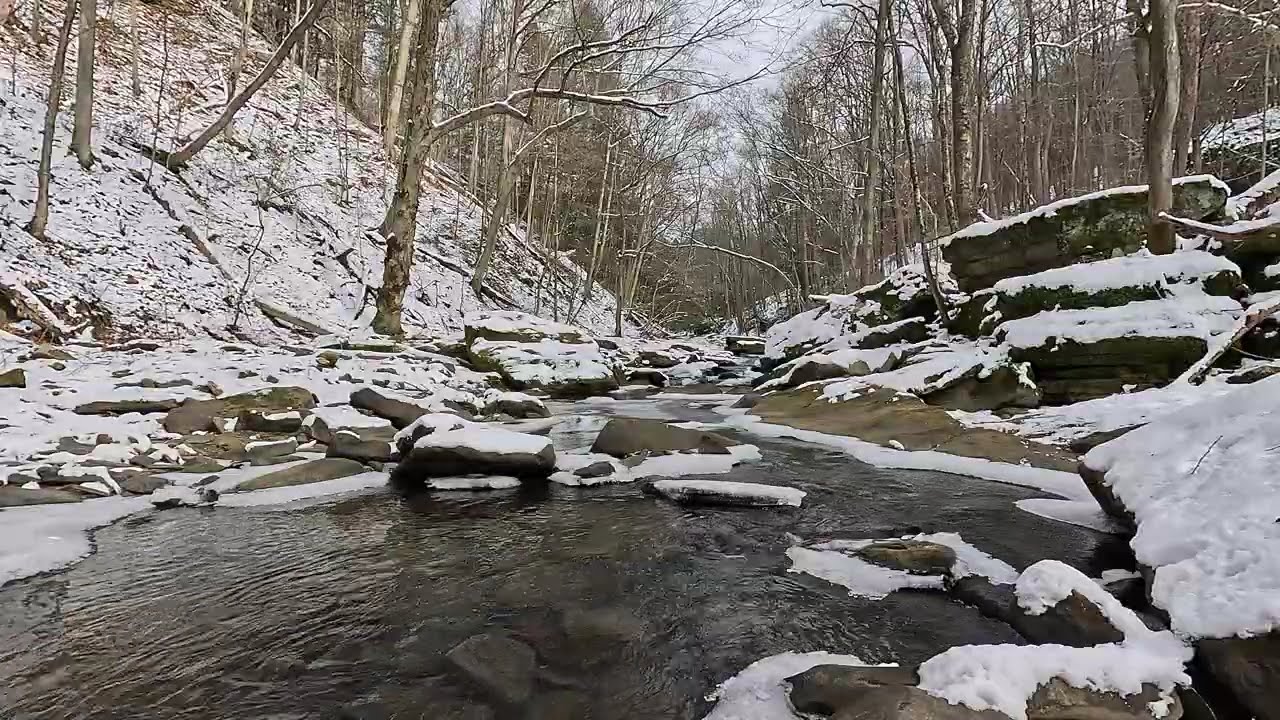 Frosted Rocks & Iced Water, Roaring Run 20251206 1046: Nature Sounds and Visuals, Calming & Relaxing