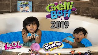 Gelli Baff Slime Bath Toy Challenge 2019 W Shopkins, Lol Surprise Dolls & More