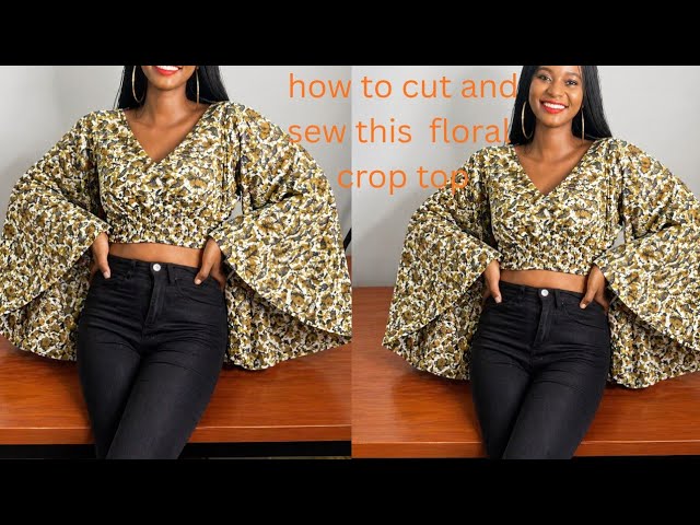 How to Cut and Sew this stylish butterfly floral crop top with