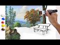 How to paint landscape wih old bench in acrylics  timelapse   jmlisondra