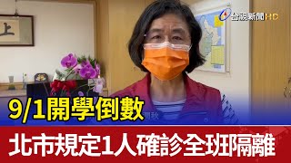 9/1開學倒數北市規定1人確診全班隔離