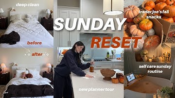 Sunday Reset *fall edition* 🎧☕️ | deep clean, weekly grocery shop, meal prep, new planner tour