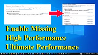 How To Enable Missing High Performance Plan | Ultimate Performance Power Plan Windows 10 /11