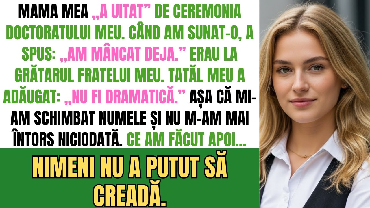 Mama Mea A Lipsit De La Doctoratul Meu Pentru Grătarul Fratelui Meu — Ce Am Făcut A Șocat Pe Toți