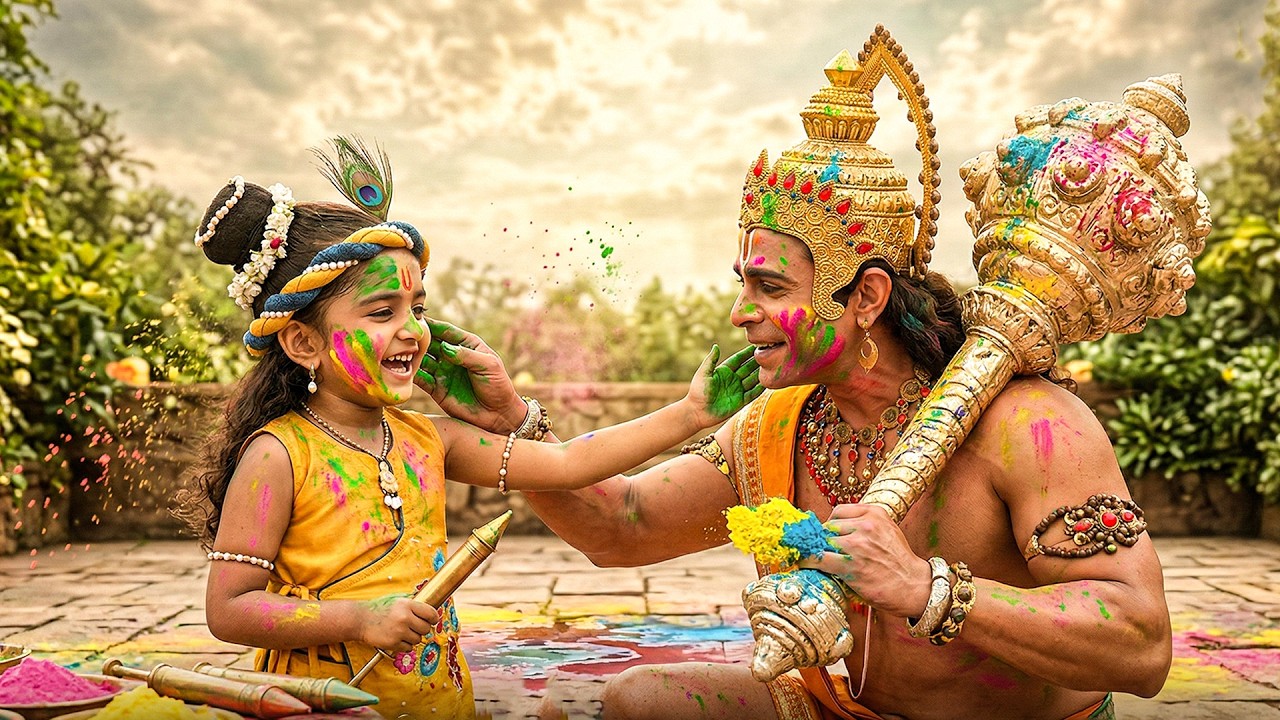 वृंदावन में सजी कृष्ण-हनुमान की अनोखी होली ! | यशोमती मईया के नंदलाला | Shree Krishan