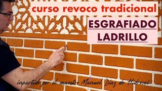 COMO HACER UNA IMITACIÓN DE LADRILLO, esgrafiado revoco de cal, efecto ladrillo.