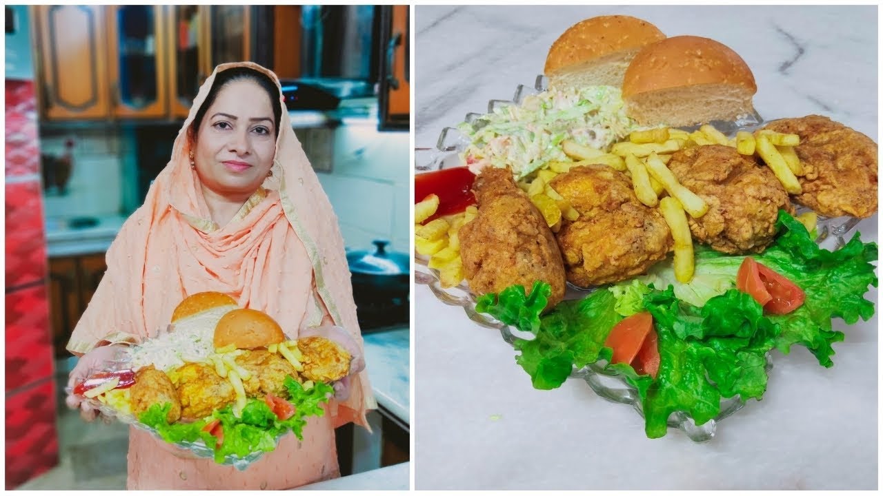 Crispy Broast Platter - Easy Chicken Broast Recipe - Made By Cooking With Shabana