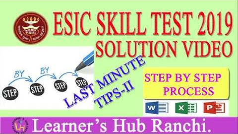 ESIC UDC & STENO SKILL TEST LAST MINUTE TIPS-II