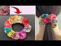 How to make flower scrunchies out of fabric scraps  how to make a scrunchy  scrunchies de flores