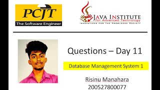 Questions set 11 | Database Management System | Java Institute | Risinu Manahara
