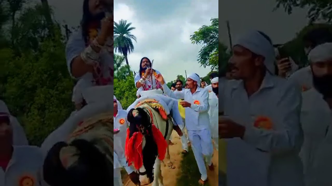 ⚔️🌹भानगढ़ जिंद बाबा घोड़ी पर सवार होकर किए यात्रा को प्रस्थान🌹⚔️