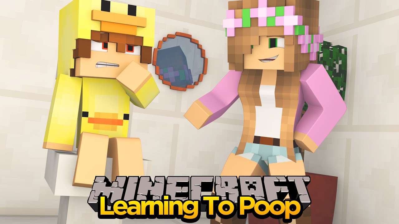 MINECRAFT ADVENTURE - LITTLE KELLY TEACHES BABY DUCK TO POOP!!!