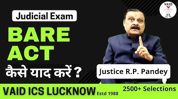 How to prepare Bare Act for Judiciary Exam by Justice R P  Pandey   👉 bare act kaise yaad kare 👈