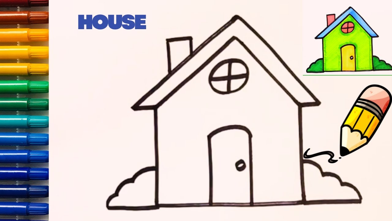 How to draw a cute house-drawing cute house cottage with easy step by step video for beginners.
