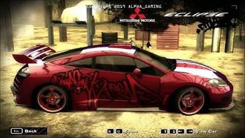 NFS:Most Wanted(2005)Black Edition Mitsubishi Eclipse Full Customization