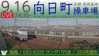 【LIVE】向日町操車場ライブカメラ 2022-09-16 14:35- Kyoto Japan train live camera