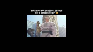 Invincible but conquest is a cartoon villain 😭 #zrst4voiceovers #memes #voiceacting #voiceover