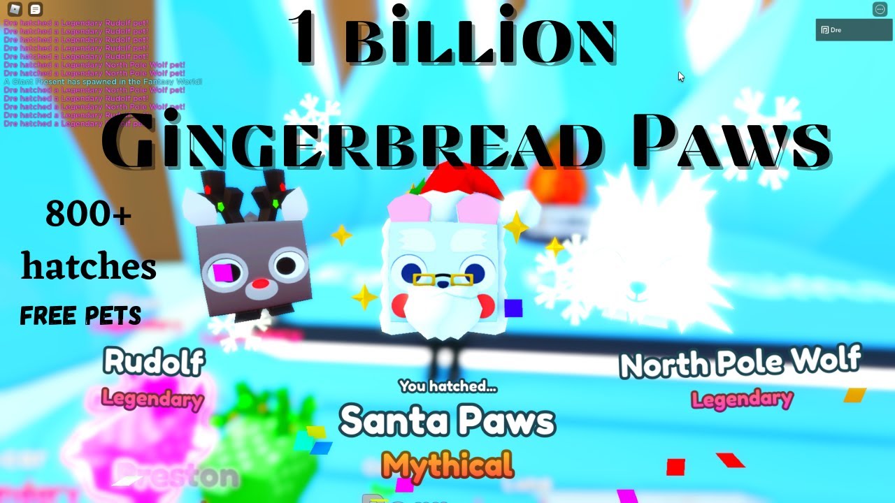 Spending 1 Billion Gingerbread Paws in Pet Sim X
