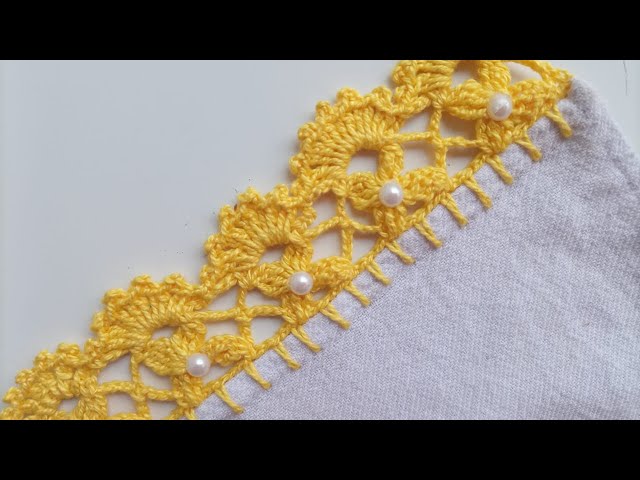 Crocheted edging for dishcloth #587 - YouTube