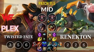 WE Plex Twisted Fate vs Renekton Mid - KR Patch 11.5