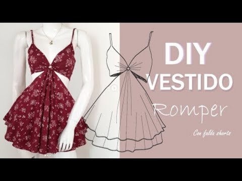 DIY vestido con falda Short dresses with skirt - YouTube