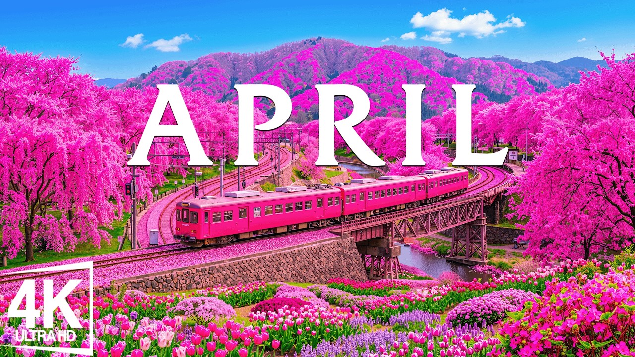 Spring Flower 4K • April 2026 🌸 Peak Bloom Gardens, Lavender Hills & Soothing Piano Music