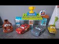 Lego Duplo Pixar Cars 3 10857 and 10856 combined Piston Cup Race and Mater&#39;s Shed