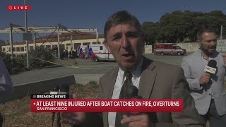 1 missing, 17 rescued after boat catches fire, overturns near Alcatraz