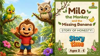 🐵 Milo the Monkey and the Missing Banana 🍌 | Story of Honesty | Moral Story for Kids | Beginnings