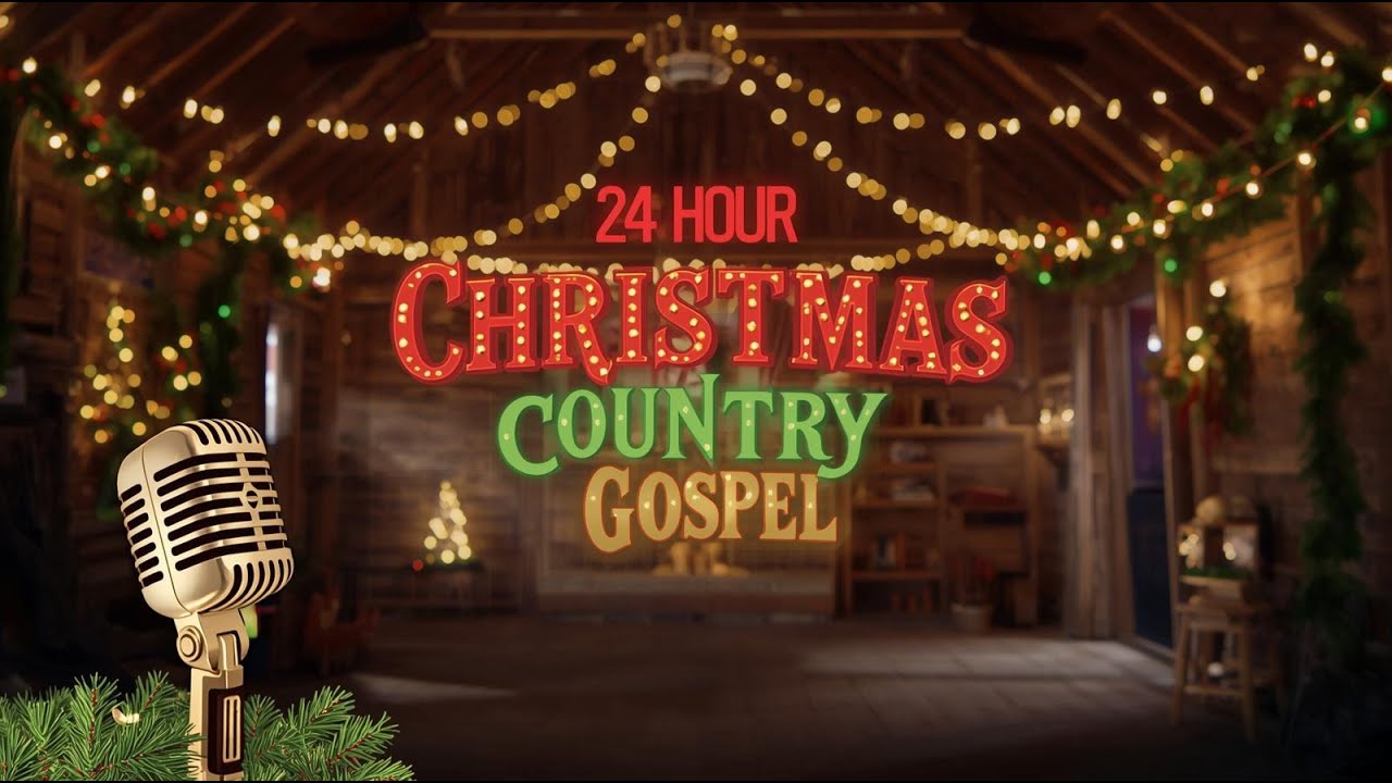24-Hour Country Gospel Christmas Hymns & Carols 🎄 Cozy Fireplace | Christian Christmas Music Live