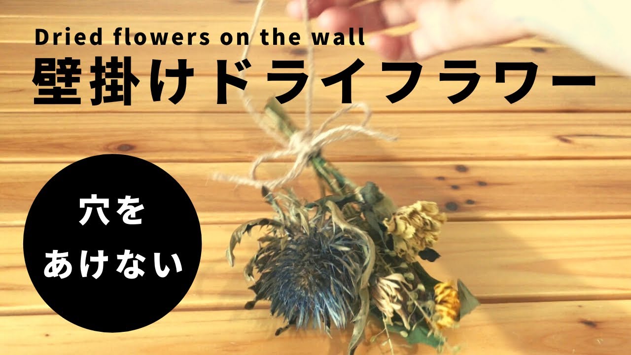 賃貸でも壁掛け】簡単ドライフラワーを作ってみよう - YouTube
