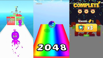 Ball Merge 2048 Satisfying Games vs Merge Number Run Master vs Man Runner 2048 / Long Neck Run 3D