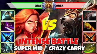 LINA (Mid) vs URSA (Carry) - Epic Battle Of Divine Rank Dota 2 Players - Z Dota 2