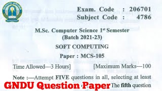 Gndu Msc Computer Science 1st Semester Soft Computing Question Paper screenshot 1