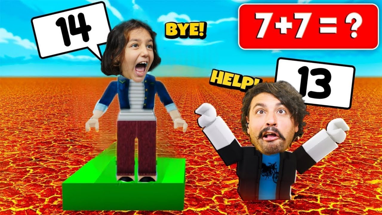 MATEMATİK SORULARINI ÇÖZ YA DA ÖL!  LAVLAR YÜKSELİYOR | ROBLOX Math Tower Race