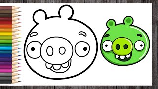How to Draw Green Pig from Angry Bird Easy for Kids & Toddlers | Cute Little Drawings screenshot 4
