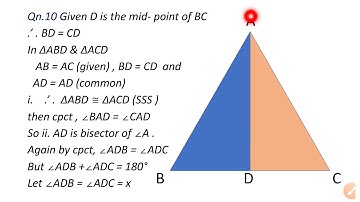 Class 9 MATH Triangles Ex 10.1
