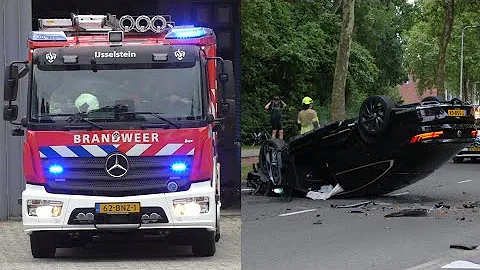 [Opkomst & Uitruk!] Auto op de kop na botsing tegen boom in IJsselstein - Hulpdiensten met spoed!