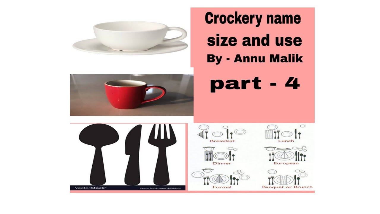 Name, size and use of crockery Annu Malik YouTube