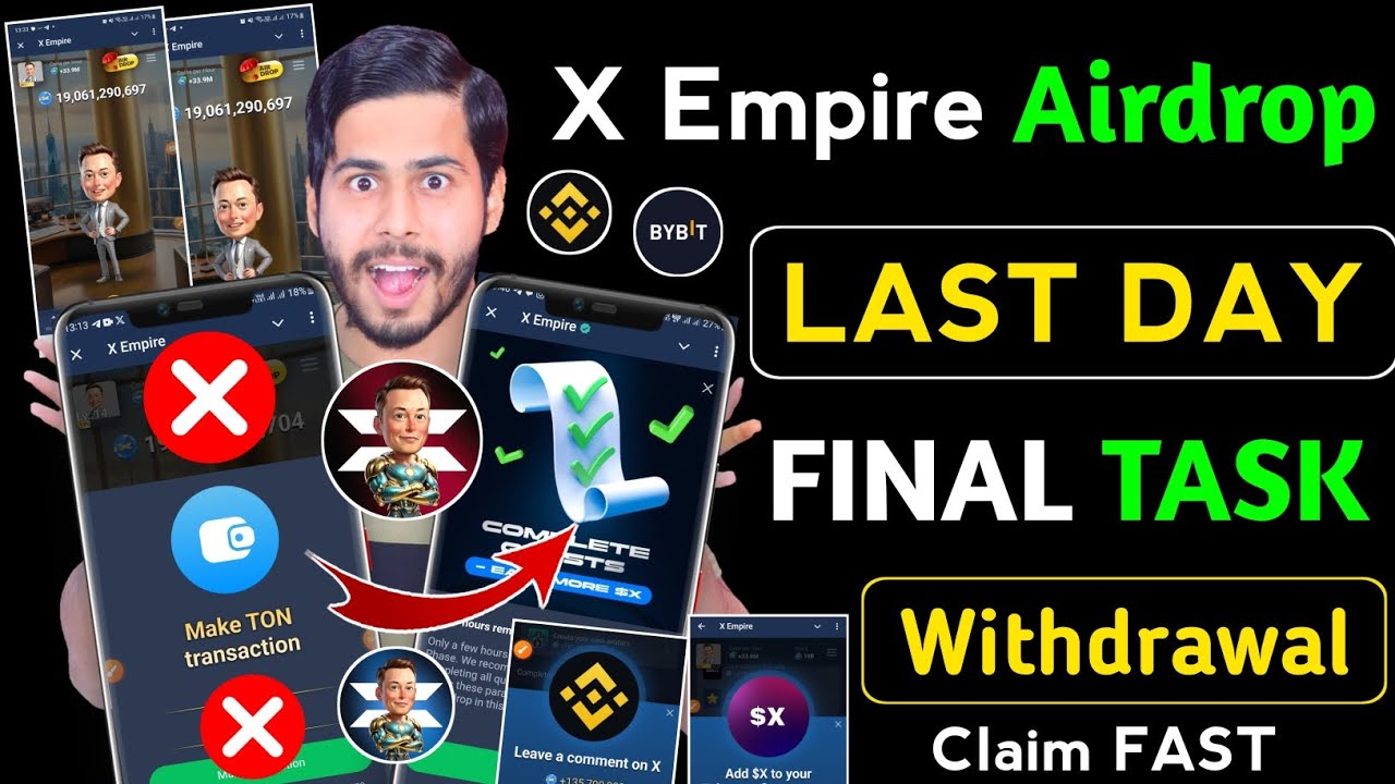 X Empire Airdrop LAST DAY 🔥 Final TASK ✅️ x empire withdrawal, x empire  new update, xempire token - YouTube